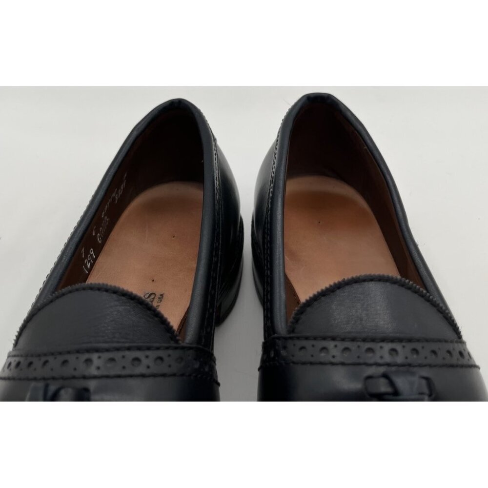 Allen Edmonds Harvard Loafers Brogue Tassel Dark Navy Blue Shoes Mens Size 7 C - Picture 10 of 12